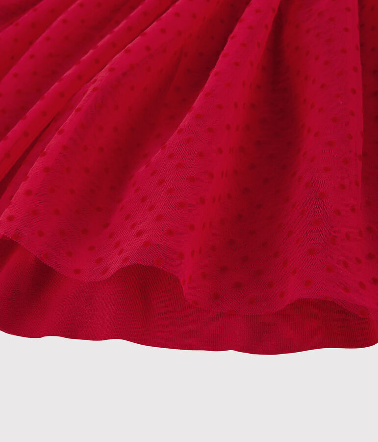 Vestido de manga corta para ni&ntilde;a rojo TERKUIT