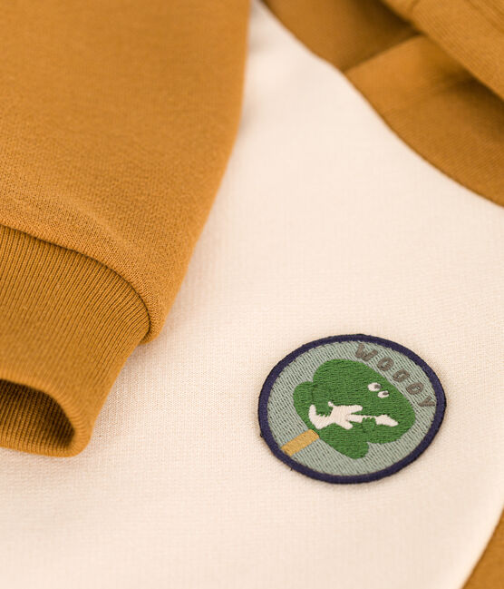 Sudadera de felpa con capucha para niño beige AVALANCHE/ CUIVRE