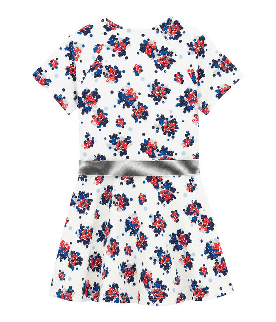 Vestido con estampado floral en muletón blanco MARSHMALLOW/blanco MULTICO