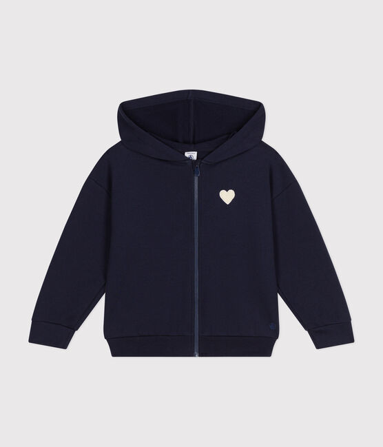 Sudadera de felpa con cremallera y capucha para niña azul SMOKING