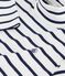 Camiseta infantil de cuello alto de algod&oacute;n a rayas blanco/azul