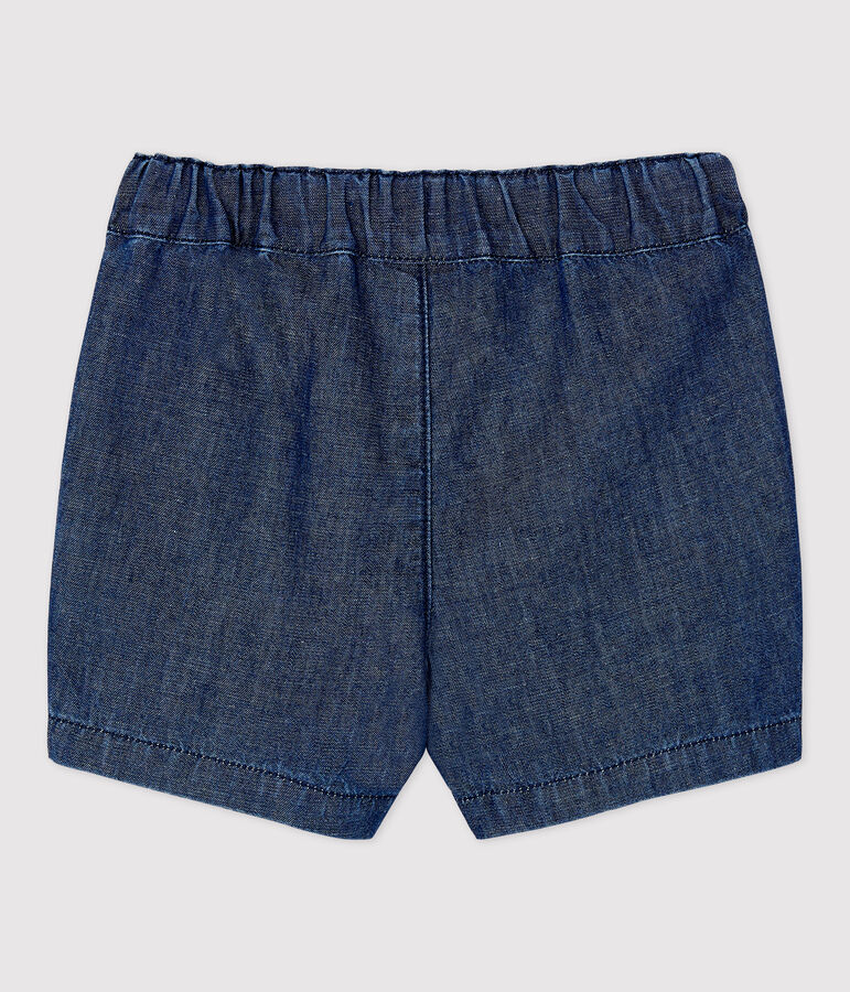 Shorts de tejido vaquero ligero ecol&oacute;gico de beb&eacute; azul