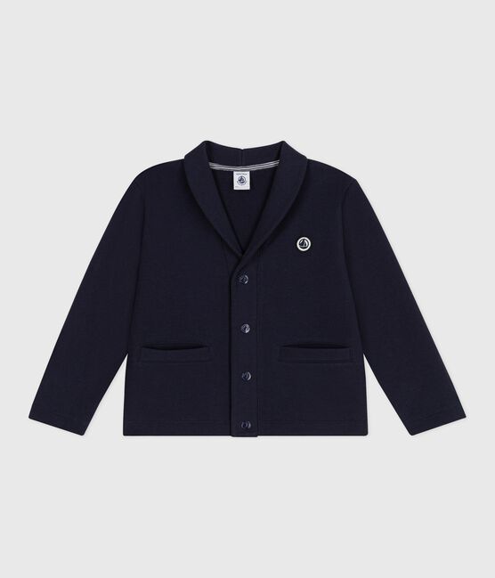 Cárdigan infantil de algodón liso azul SMOKING