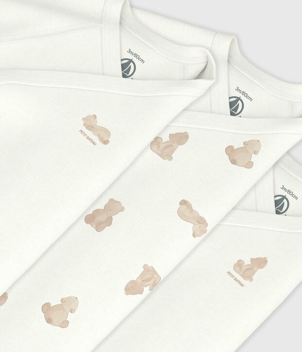Juego de bodies cruzados y estampados de manga larga de algod&oacute;n para beb&eacute; multicolor