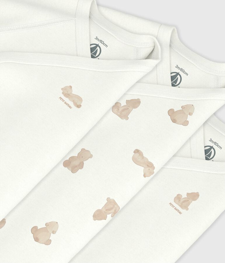 Juego de bodies cruzados y estampados de manga larga de algod&oacute;n para beb&eacute; multicolor