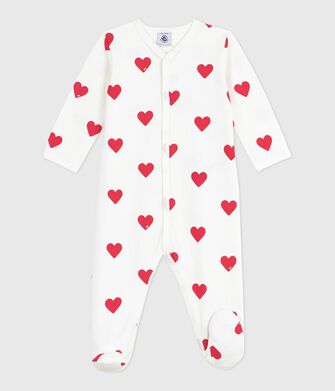 Pijama de algod&oacute;n para beb&eacute; (unisex) con estampado de corazones