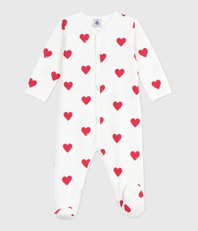 Pijama de algod&oacute;n para beb&eacute; (unisex) con estampado de corazones