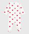 Pijama de felpa cepillada con cuello estampado de corazones para bebé blanco MARSHMALLOW/rojo TERKUIT
