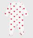 Pijama de felpa cepillada con cuello estampado de corazones para bebé