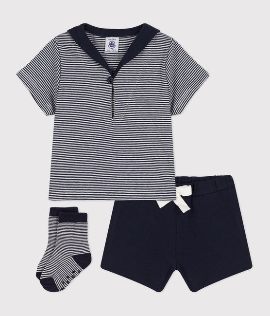 Conjunto de regalo de 3 piezas de estilo marinero para bebé variante 1