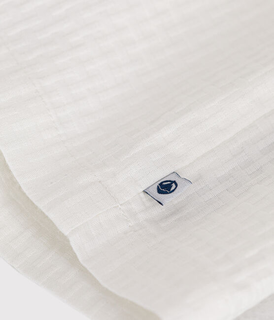 Vestido sin mangas de algodón façonné para bebé blanco MARSHMALLOW