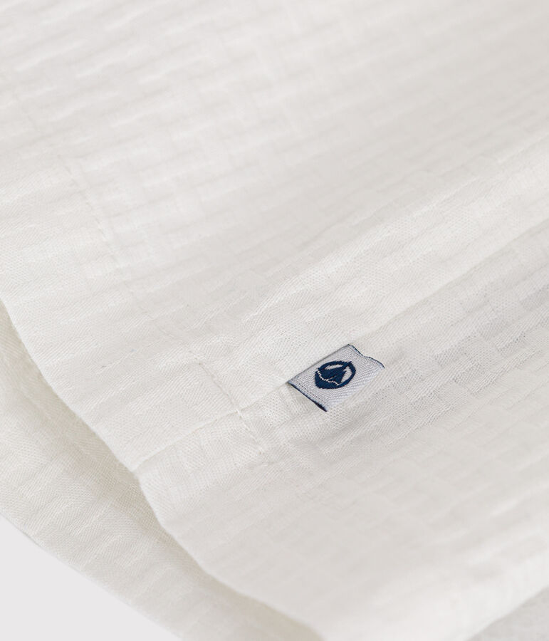 Vestido sin mangas de algod&oacute;n fa&ccedil;onn&eacute; para beb&eacute; blanco