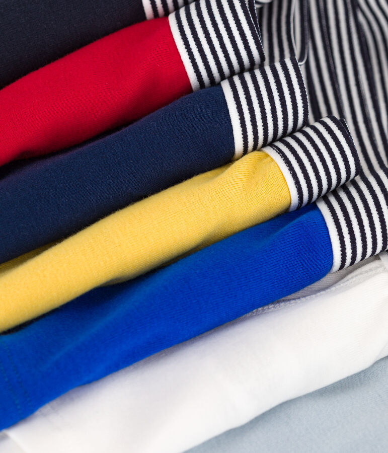 Juego de 7 b&oacute;xers lisos de algod&oacute;n para ni&ntilde;o multicolor