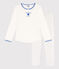 Pijama de algodón para niña blanco MARSHMALLOW/azul PERSE