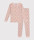 Pijama infantil ajustado de algodón con estampado de flores