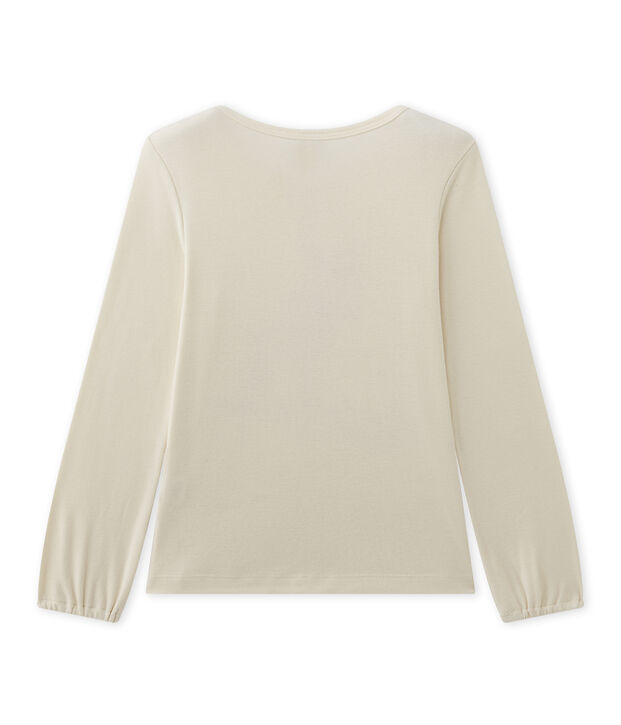 Camiseta estampada de manga larga para ni&ntilde;a blanco/rojo