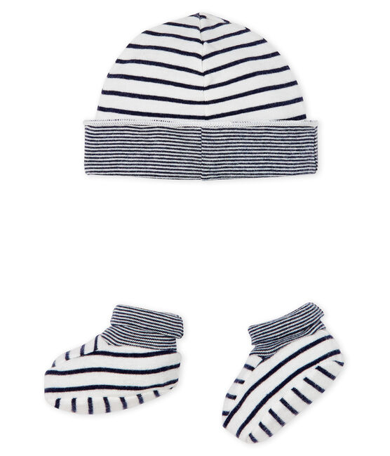 Lote de gorro y patucos para bebé niño de punto variante 1