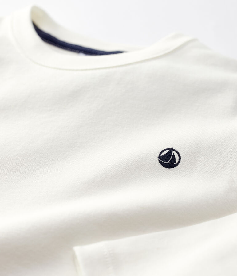 Camiseta de algod&oacute;n org&aacute;nico infantil unisex blanco MARSHMALLOW