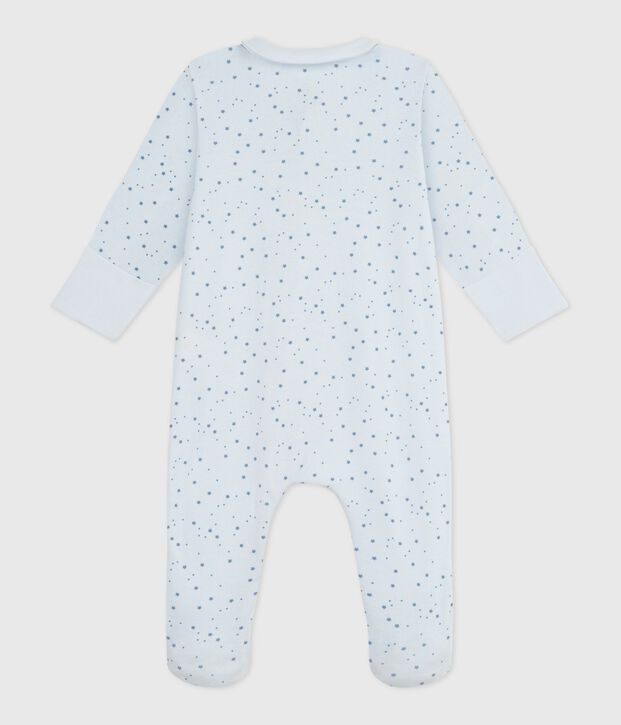 Pijama de algod&oacute;n con cuello estampado de estrellas para beb&eacute; azul/azul