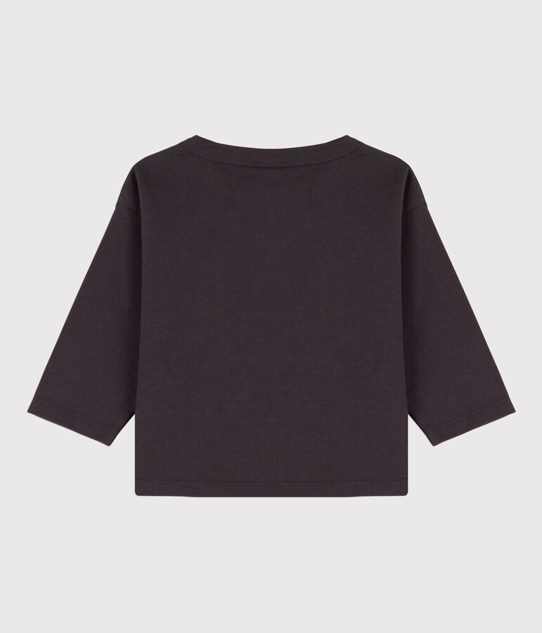 Camiseta de algod&oacute;n de manga larga para beb&eacute; gris