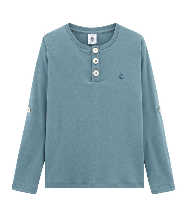 Camiseta manga larga infantil para ni&ntilde;o azul