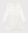 Vestido de punto y tul para niña blanco MARSHMALLOW