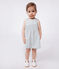 Vestido sin mangas de algodón a rayas para bebé blanco MARSHMALLOW/azul BRUT