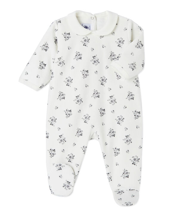 Pijama estampado para beb&eacute; ni&ntilde;a blanco/multicolor