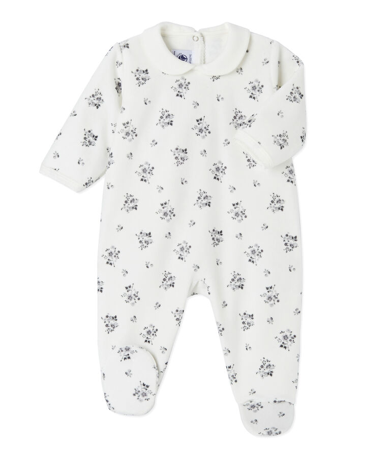 Pijama estampado para beb&eacute; ni&ntilde;a blanco LAIT/blanco MULTICO