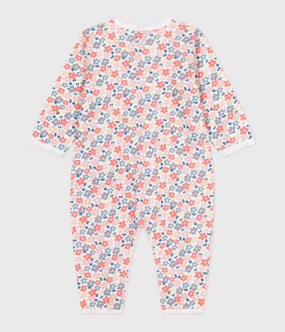 Pijama sin pies de algodón estampado para bebé blanco MARSHMALLOW/blanco MULTICO