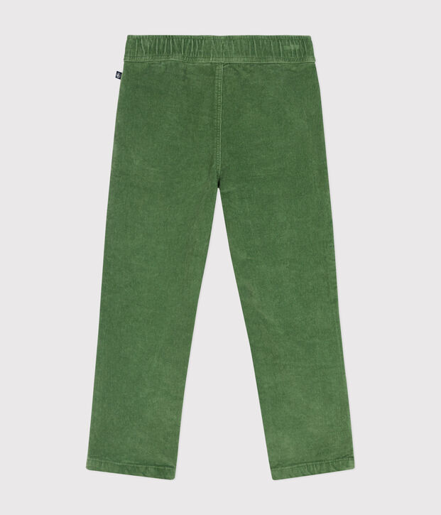 Pantal&oacute;n recto de terciopelo para ni&ntilde;o verde
