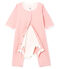 Bodyjama sin pies para bebé niña de punto rosa CHARME/blanco MARSHMALLOW