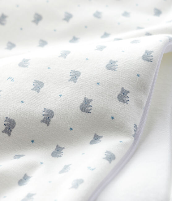 Saco de punto de tejido acanalado para bebé blanco MARSHMALLOW/gris GRIS/ MULTICO
