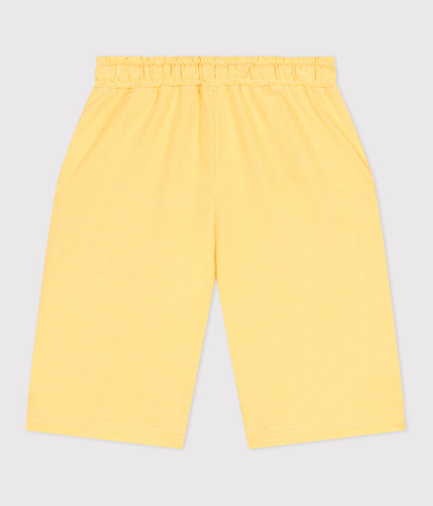 Bermudas cortas infantiles de algod&oacute;n amarillo
