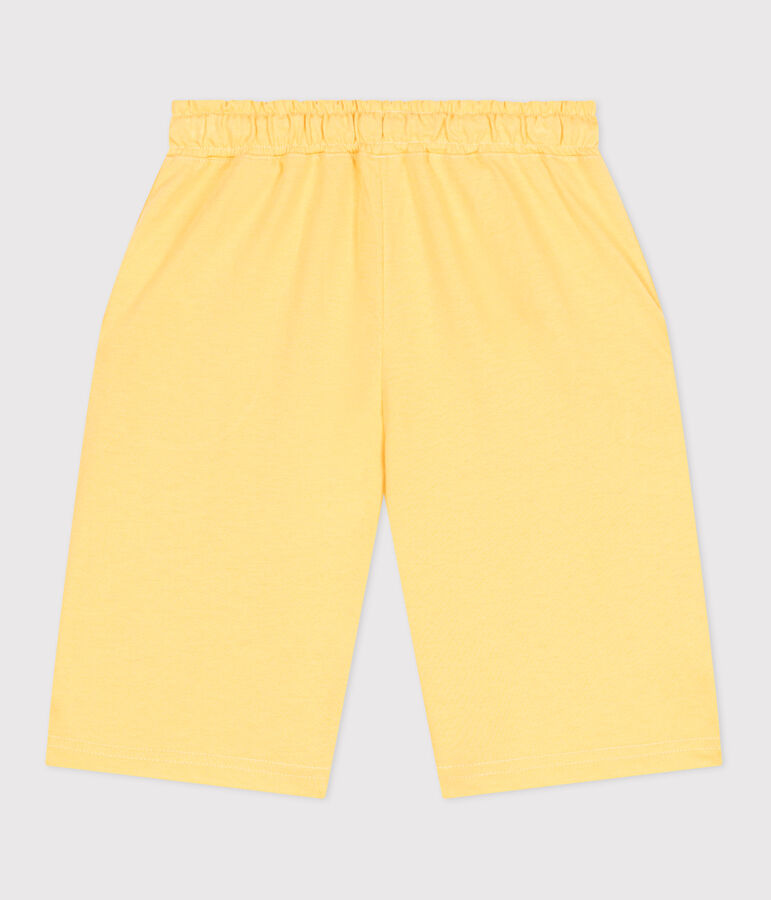 Bermudas cortas infantiles de algod&oacute;n amarillo