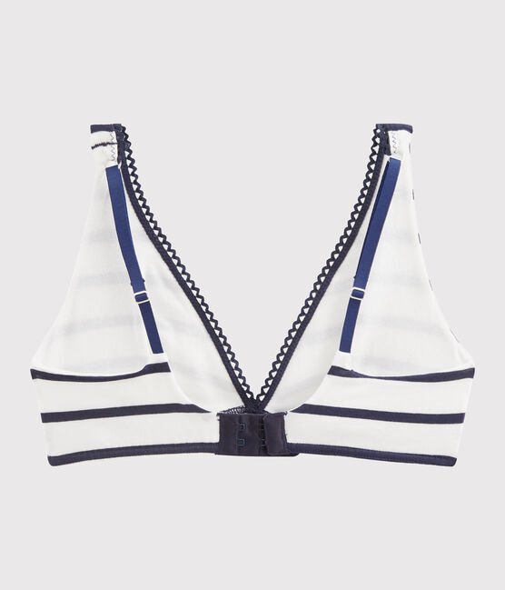 Sujetador de mujer a rayas blanco MARSHMALLOW/azul SMOKING