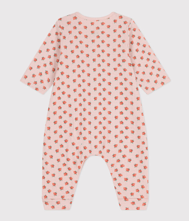 Mono largo con estampado de flores de t&uacute;bico para beb&eacute; rosa/multicolor