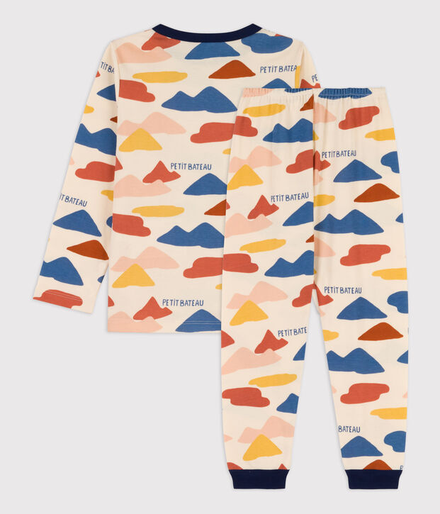 Pijama de algod&oacute;n para ni&ntilde;a / ni&ntilde;o crudo/multicolor
