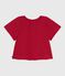 Blusa infantil de manga corta de algodón con motivo de flores SPI