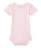 Body de manga corta estampado para bebé niña rosa VIENNE/blanco MULTICO