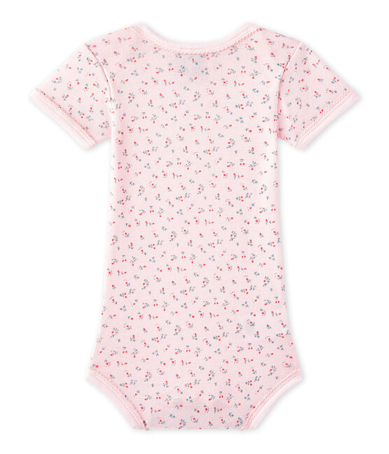 Body de manga corta estampado para bebé niña rosa VIENNE/blanco MULTICO