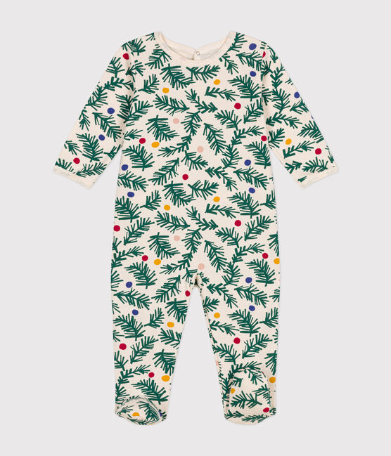 Pijama de felpa perchada con estampado de árbol de Navidad para bebé blanco AVALANCHE/ MULTICO