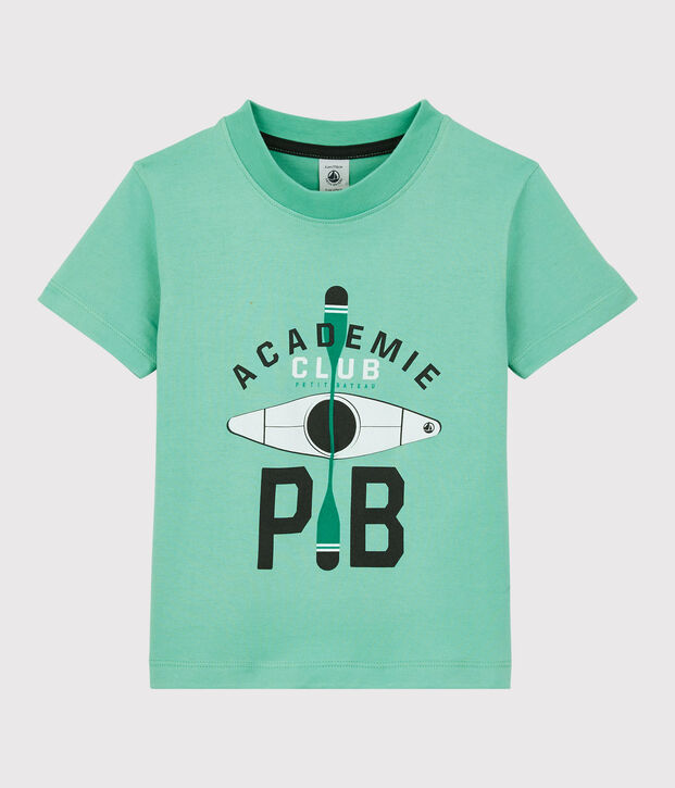Camiseta de manga corta de punto de ni&ntilde;o verde