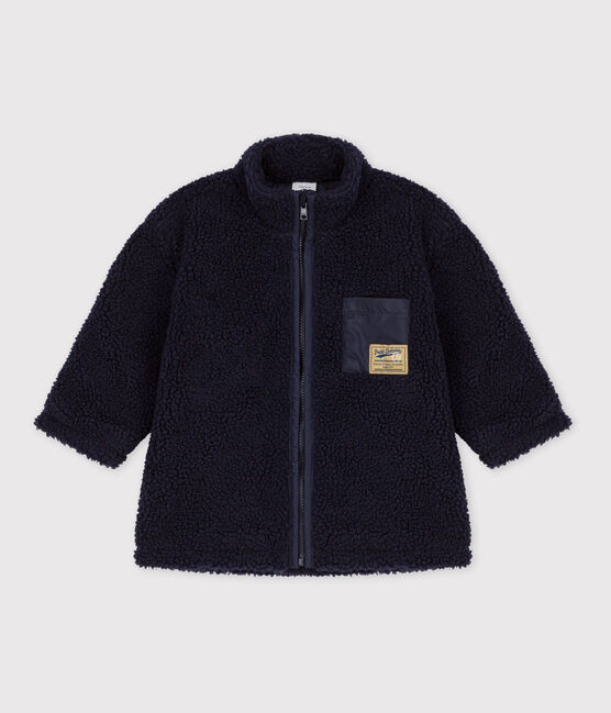 Chaqueta de sherpa reciclada para bebé azul SMOKING