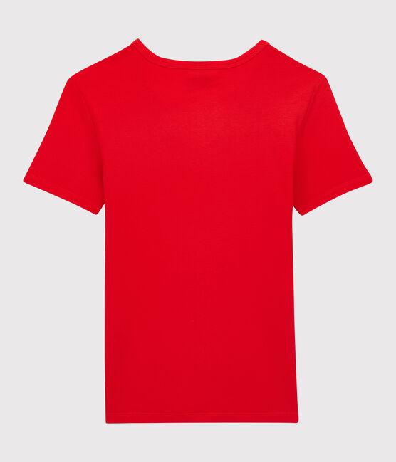 Camiseta L'ICONIQUE con cuello de pico de algodón de mujer rojo PEPS