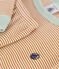 Pijama infantil de algodón a rayas marron CUIVRE/ MARSHMALLOW