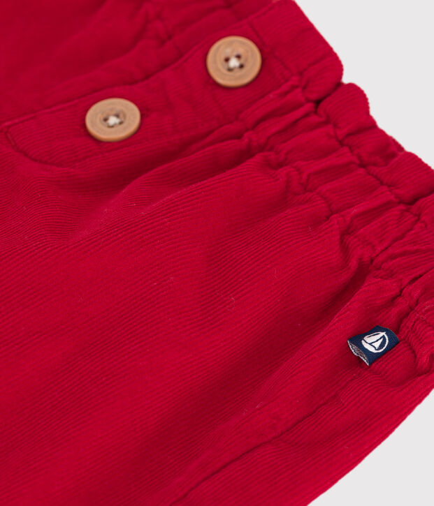 Shorts de pana lisa para beb&eacute; rojo