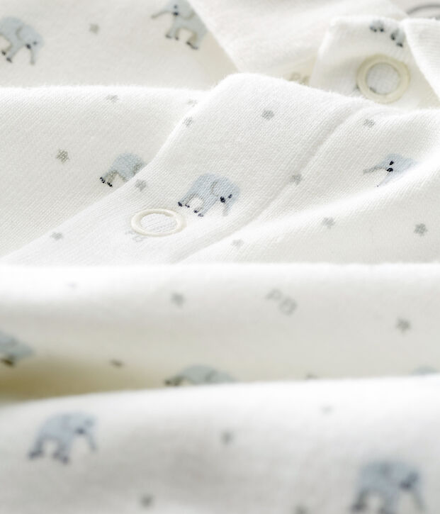 Pelele sin pies de punto para beb&eacute; blanco/multicolor