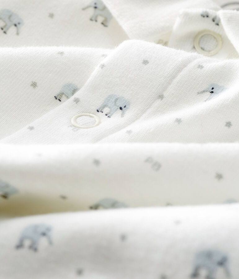 Pelele sin pies de punto para beb&eacute; blanco/multicolor