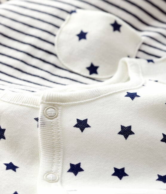 Conjunto de 2 piezas para bebé de túbico blanco MARSHMALLOW/azul SMOKING